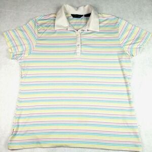 ASTRA CLASSIC Ladies Knit Collar Stripe Golf Top UV Cut SPF 60 Breathable Cool L
